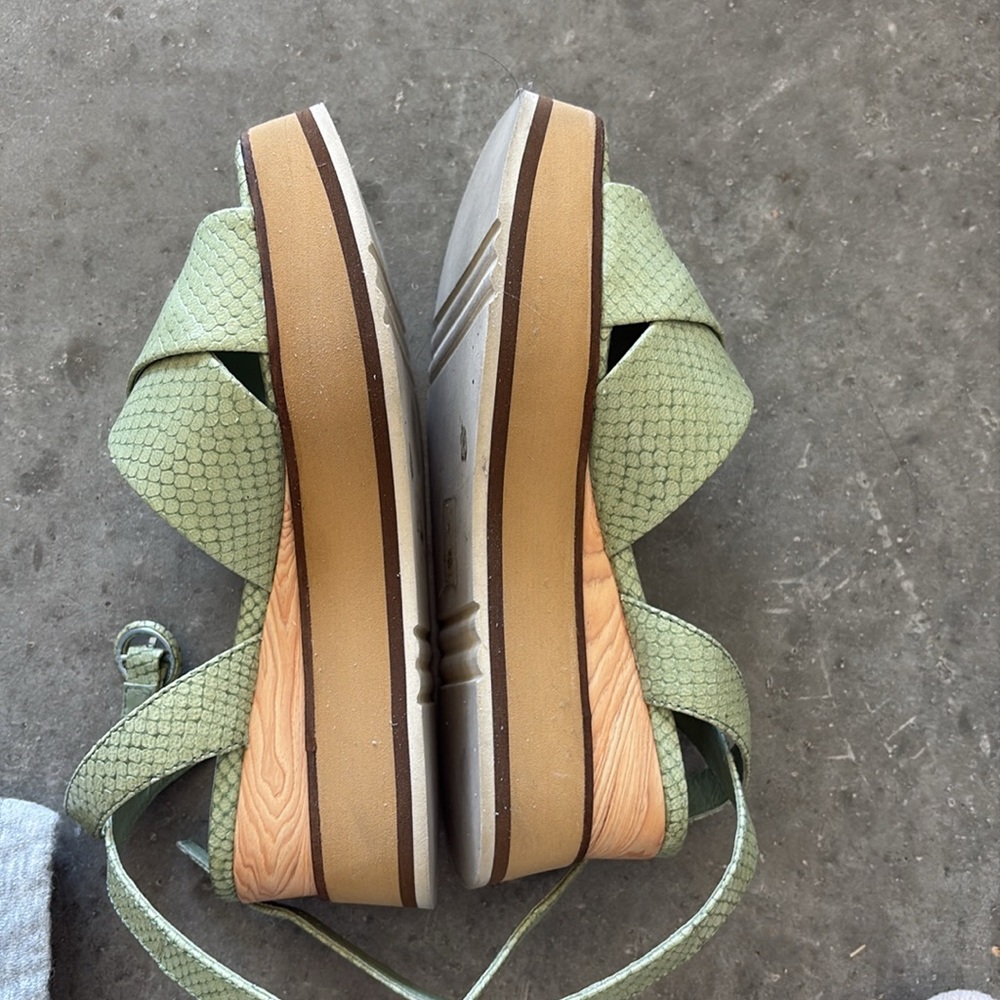 Anthropologie Green Platform Sandals - Picture 6 of 8